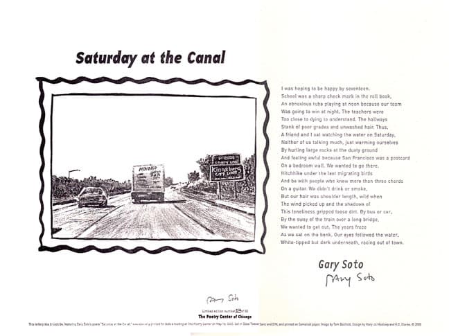 gary soto sat at the canal