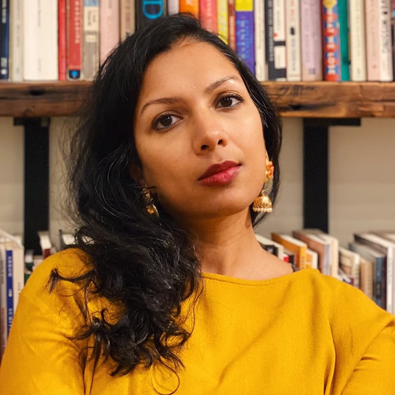 Portrait of Chicago Poetry Center vice president and governance committee chair Nina Sudhakar